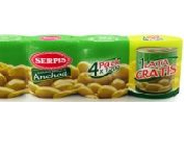 Aceituna Rellena De Anchoa 3+1 120g Serpis