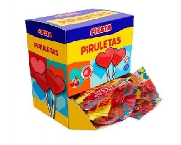 Expositora Piruletas Cereza 80u 13g Fiesta