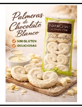 Palmeras de chocolate blanco sin gluten 200 g Naturceliac