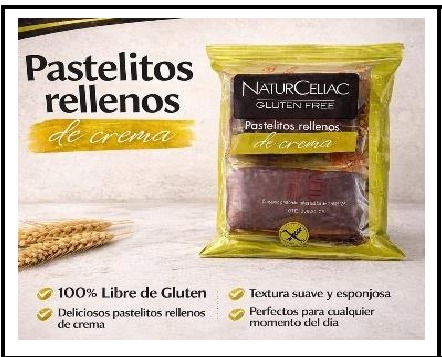 Pastelitos rellenos de crema bañados 120 g Naturceliac