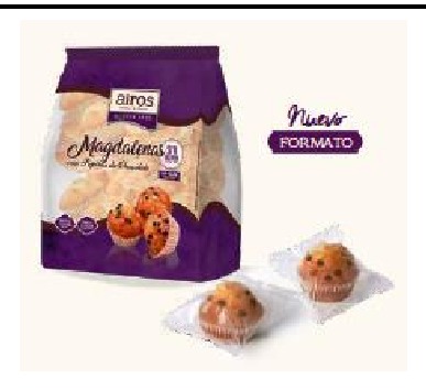 Magdalenas con pepitas de chocolate · 6 u Airos